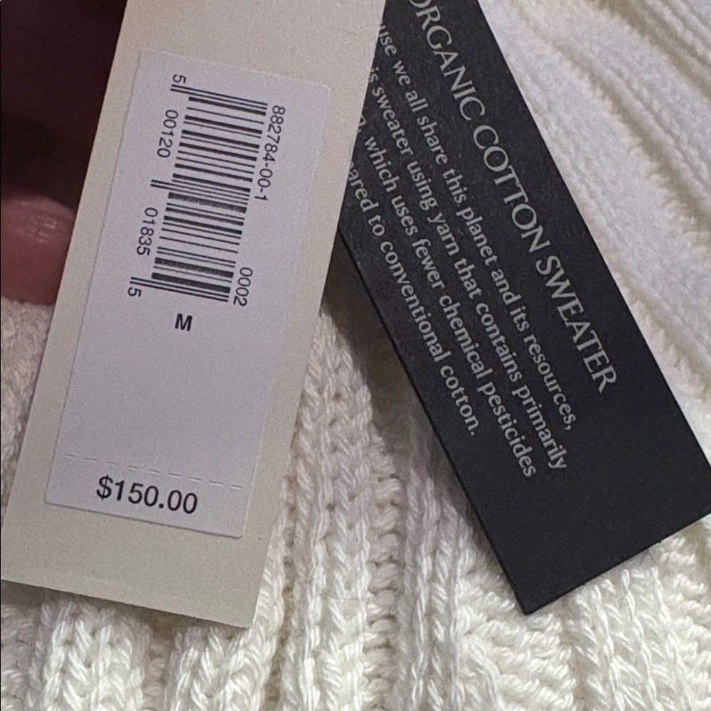 NWT Banana Republic Julia Cropped Cotton Iced Vanilla Ivory Cardigan Sz M - Picture 5 of 7